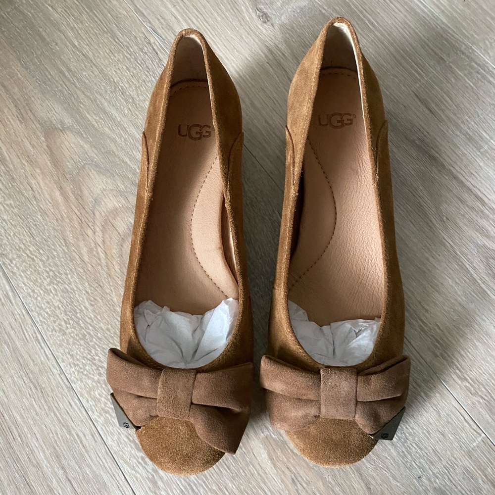 Uggs heels, NWOT Brown Suede.